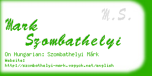mark szombathelyi business card